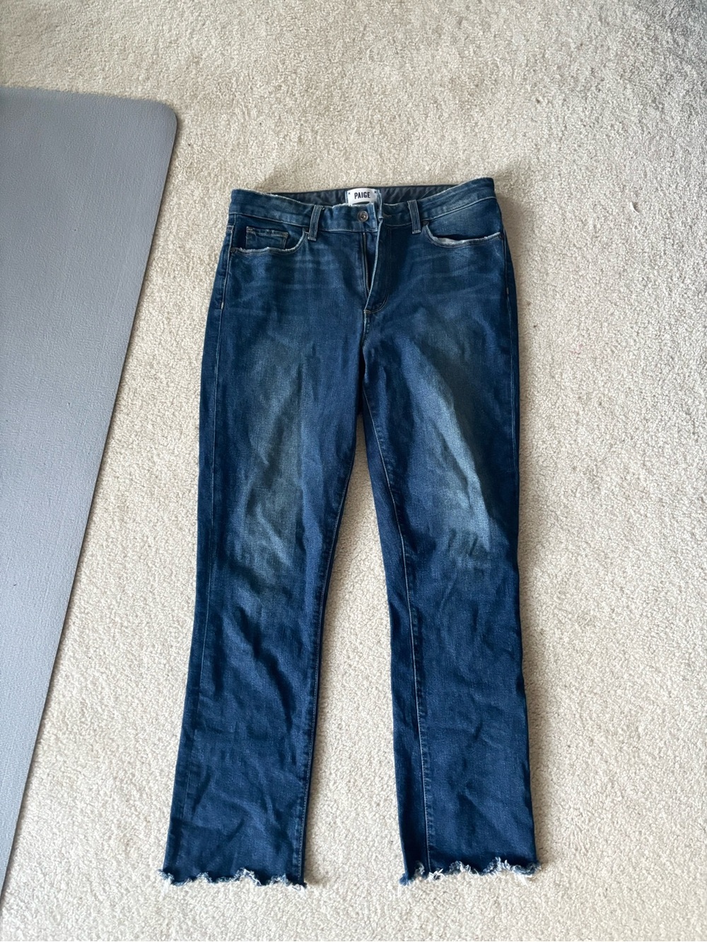 PAIGE Straight-Leg Jeans with Frayed Hem